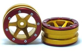 Metsafil Beadlock Wheels PT- Slingshot Gold/Rot 1.9 (2 St.) / MT0030GOR