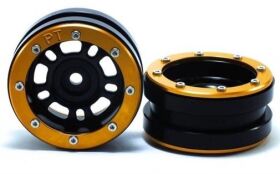 Metsafil Beadlock Wheels PT- Distractor Schwarz/Gold 1.9...