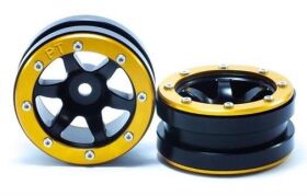 Metsafil Beadlock Wheels PT- Wave Schwarz/Gold 1.9 (2 St.) / MT0070BGO