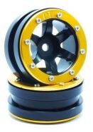 Metsafil Beadlock Wheels PT- Wave Schwarz/Gold 1.9 (2 St.) / MT0070BGO