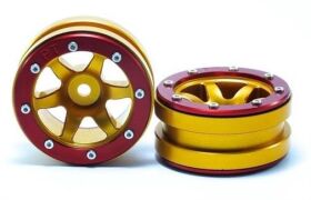 Metsafil Beadlock Wheels PT- Wave Gold/Rot 1.9 (2 St.) / MT0070GOR