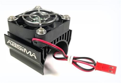 ABSIMA Aluminium Kühlkörper schwarz mit Lüfter 40mm für 1:8 Motoren / 2310036