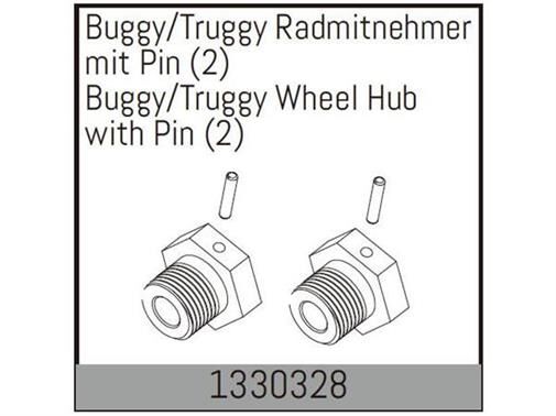 ABSIMA Buggy/Truggy Radmitnehmer mit Pin (2 St.) / 1330328