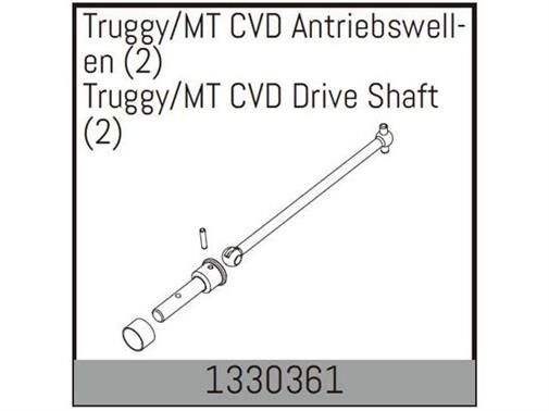 ABSIMA Truggy/MT CVD Antriebswellen (2 St.) / 1330361