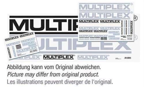 Multiplex / Hitec RC Aufkleberset MPXLogo schwarz/weiß/silber 35x25cm / 855701