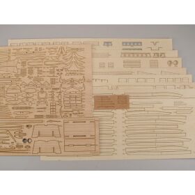 Shipyard Standmodell Wütender Hund Kogge von 1390 Laser-Holzbausatz 1:72 / 24616