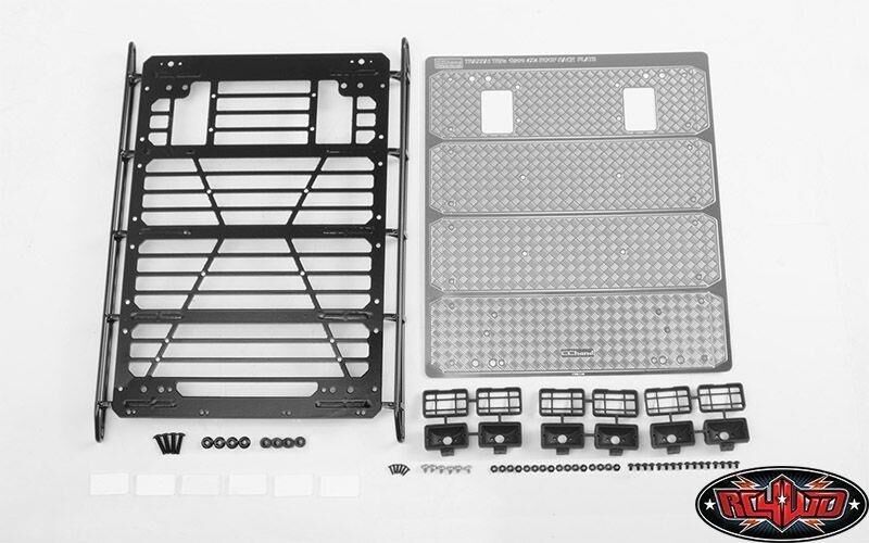 RC4WD Command Roof Rack w/ Diamond Plate & 6x Square Lights / RC4VVVC1001