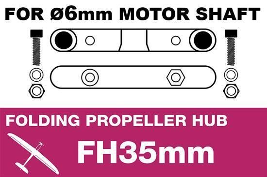 APC Folding Electric Propeller Blades Adapter Hub 35MMFH (for 6mm motor shaft) / AP-FH2-6