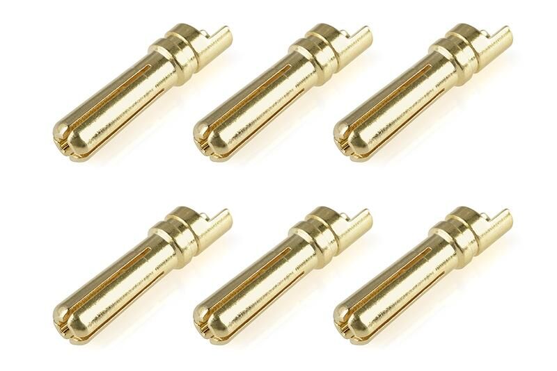 Team Corally Bullit Steckverbinder 4.0mm Stecker mit Schlitz Vergoldet Ultra niedrigen Widerstand Gerade Kabel 6 St / C-50152