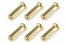 Team Corally Bullit Steckverbinder 5.0mm Stecker mit Schlitz Vergoldet Ultra niedrigen Widerstand Winkel 90 Grad.- 6 St / C-50153