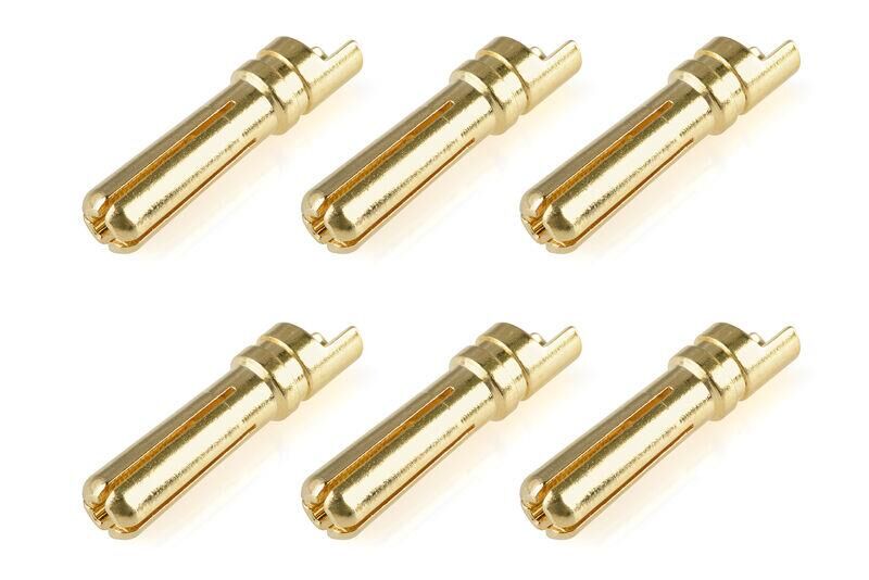Team Corally Bullit Steckverbinder 5.0mm Stecker mit Schlitz Vergoldet Ultra niedrigen Widerstand Gerade Kabel 6 St / C-50154