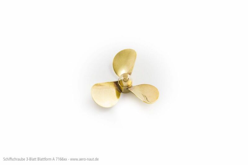 Aero Naut Schiffsschraube Messing 3-Blatt, Form A 60/M4, links / 716619