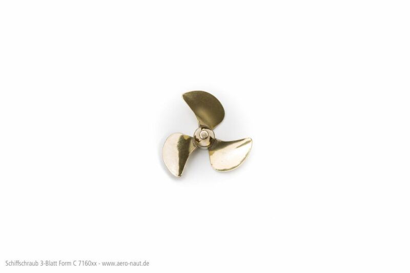 Aero Naut Schiffsschraube Messing  3-Blatt, Form C  60/M5, rechts  / 716016