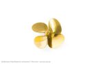 Aero Naut Schiffsschraube Messing  4-Blatt, Form D  60/M4, rechts / 717414