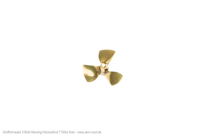Aero Naut Schiffsschraube Messing 3-Blatt, Form A 35/M4, links / 715005