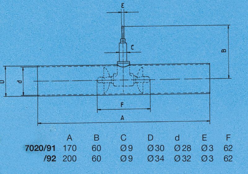 Aero Naut Querstromruder Messing  200mm / 702092