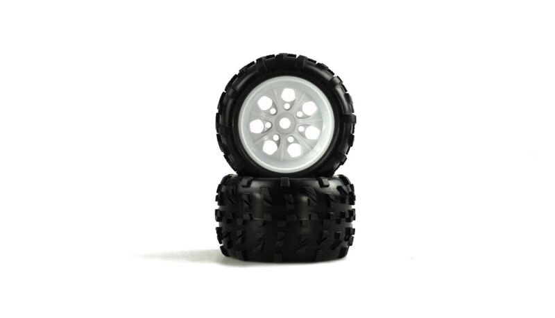 AMEWI Monstertruck Kompletträder 1:8 Weiße Felge, 2 Stück / 004-125M