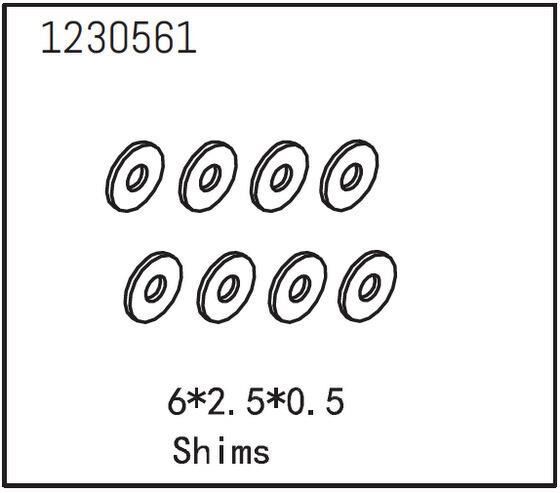 ABSIMA Shimscheiben 6*2.5*0.5 / 1230561