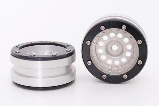 Metsafil Beadlock Wheels PT-Bullet Silber/Schwarz 1.9 (2 St.)  / MT0020SB