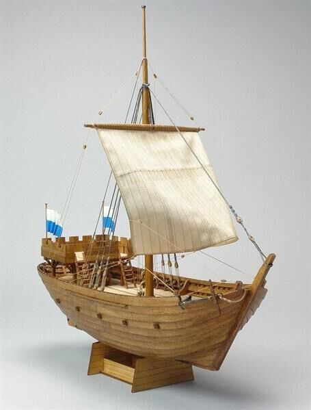 SHIPYARD Mittelalterlichs Frachtschiff Kogge von Kampen 1336 Laser-Holzbausatz 1:72 / 24617