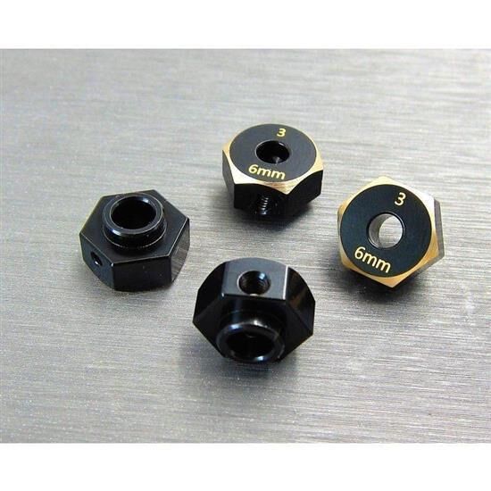 SAMIX SCX10-3 brass hex adaptar (6mm) / SAMscx3-4063-6