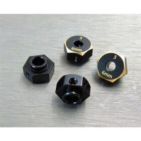 SAMIX SCX10-3 brass hex adaptar (6mm) / SAMscx3-4063-6