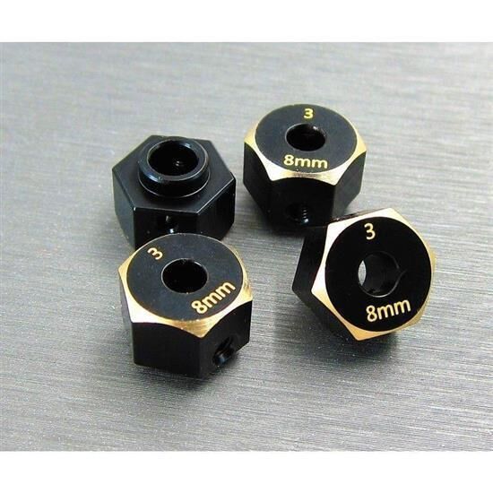 SAMIX SCX10-3 brass hex adaptar (8mm) / SAMscx3-4063-8