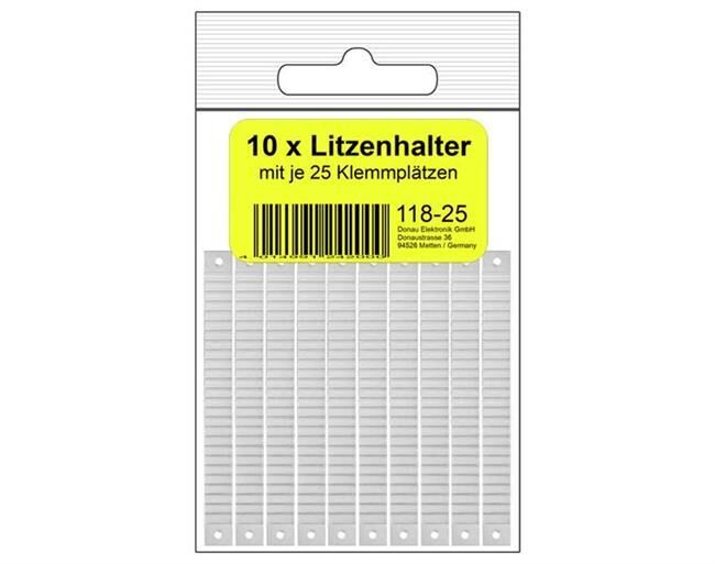 Donau Elektronik Litzenhalter mit 25 Klemmen / 10 Stück in SB-Beutel / 118-25SB