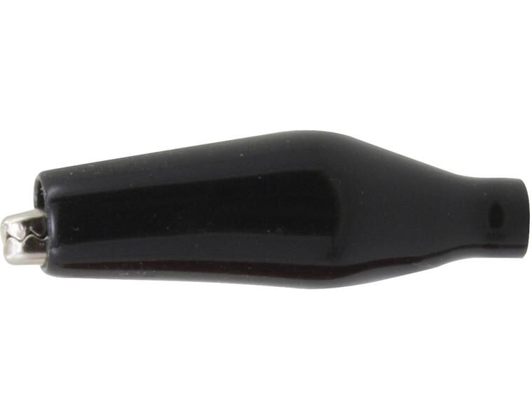 Donau Elektronik Kroko Klemme, isoliert, schwarz / 5031