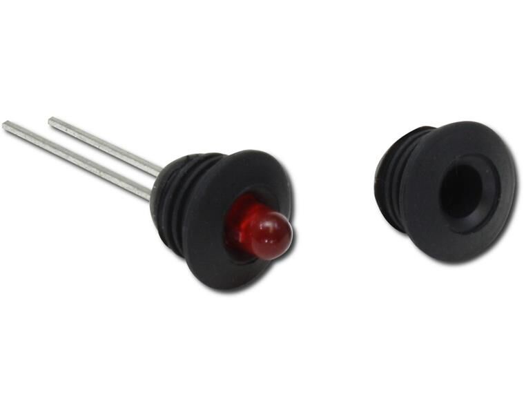 Donau Elektronik LED Fassung aus Neopren, 5 mm, 100 Stück / 5SC