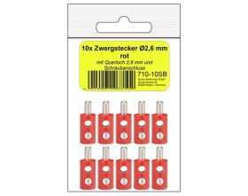 Donau Elektronik 10 Zwergstecker rot in SB / 710-10SB
