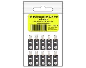 Donau Elektronik 10 Zwergstecker schwarz in SB / 711-10SB