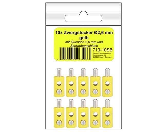 Donau Elektronik 10 Zwergstecker gelb in SB / 713-10SB