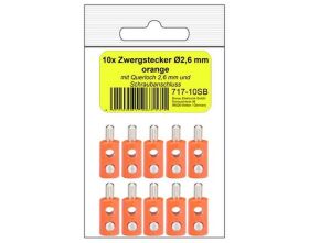 Donau Elektronik 10 Zwergstecker orange in SB / 717-10SB