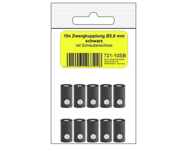 Donau Elektronik 10 Zwergkupplungen schwarz in SB / 721-10SB