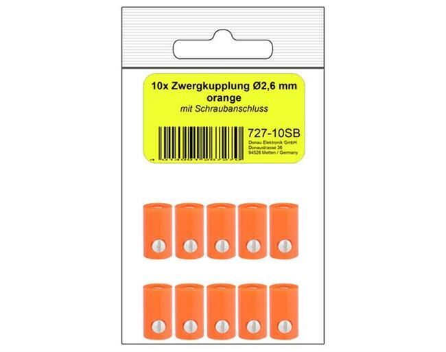 Donau Elektronik 10 Zwergkupplungen orange in SB / 727-10SB