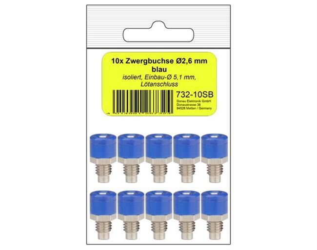 Donau Elektronik 10 Zwergbuchsen blau in SB / 732-10SB