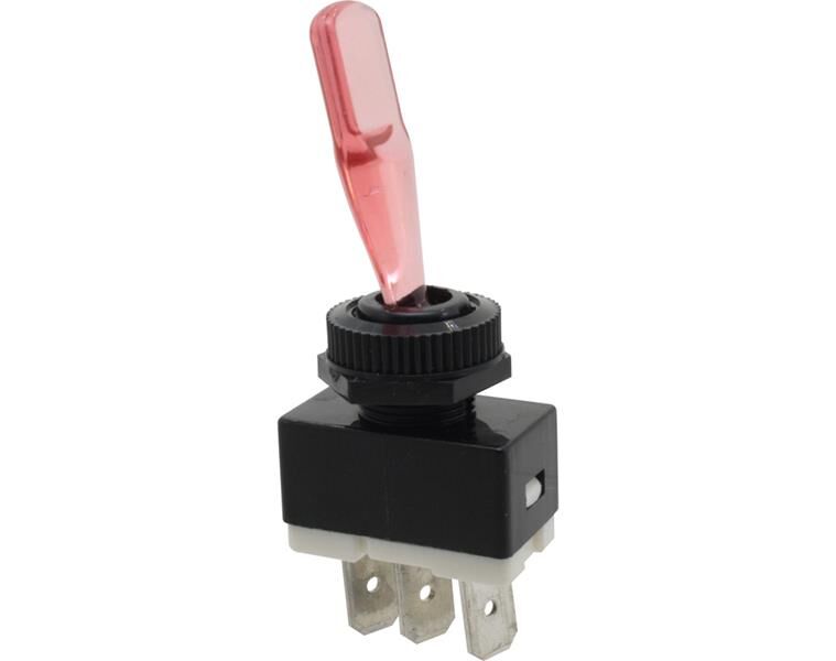 Donau Elektronik Kippschalter, 1-polig, schwarz, rot beleuchtet, ON-OFF / KS130