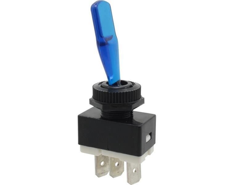 Donau Elektronik Kippschalter, 1-polig, schwarz, blau beleuchtet, ON-OFF / KS132