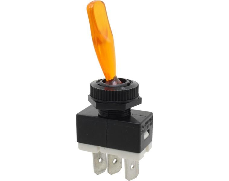 Donau Elektronik Kippschalter, 1-polig, schwarz, gelb beleuchtet, ON-OFF / KS133