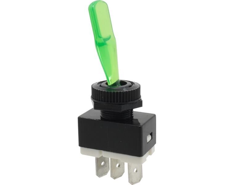 Donau Elektronik Kippschalter, 1-polig, schwarz, grün beleuchtet, ON-OFF / KS134