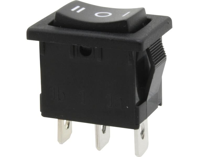 Donau Elektronik Umschalter mit Mittelstellung, 1-polig, beidseitig rastend, ON-OFF-ON / KWS21