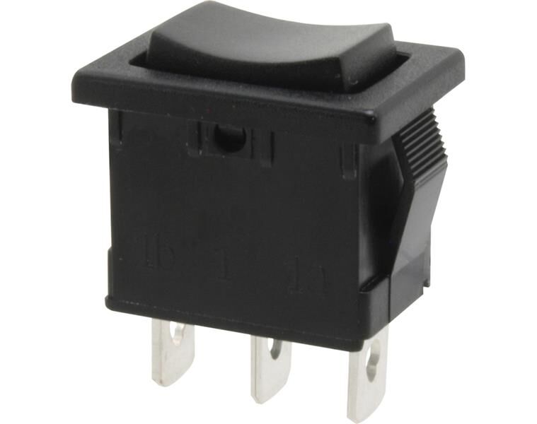 Donau Elektronik Umschalter mit Mittelstellung, 1-polig, beidseitig tasted, (ON)-OFF-(ON) / KWS22