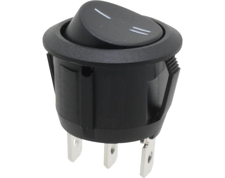 Donau Elektronik Umschalter, 1-polig, schwarz, rund, ON-ON / KWS320