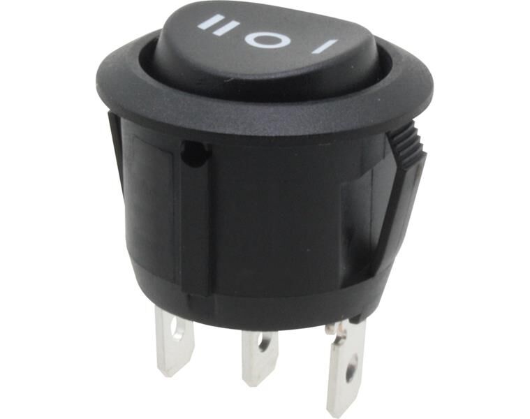 Donau Elektronik Umschalter mit Mittelstellung, 1-polig, beidseitig rastend, ON-OFF-ON / KWS321