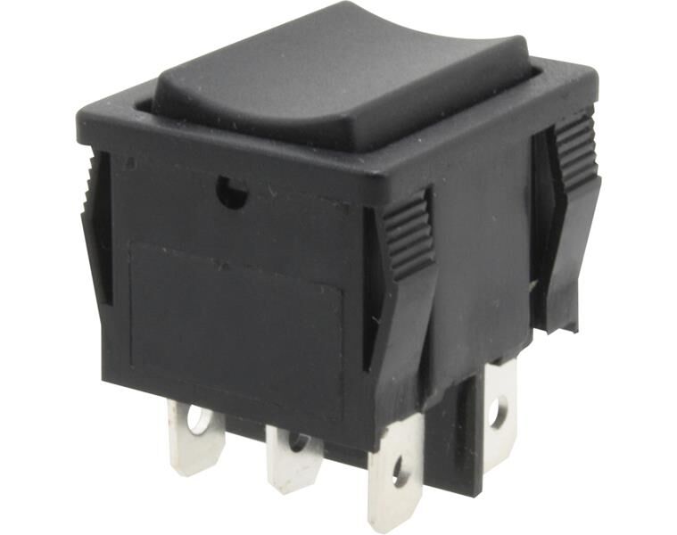 Donau Elektronik Umschalter mit Mittelstellung, 2-polig, beidseitig tastend, (ON)-OFF-(ON) / KWS62