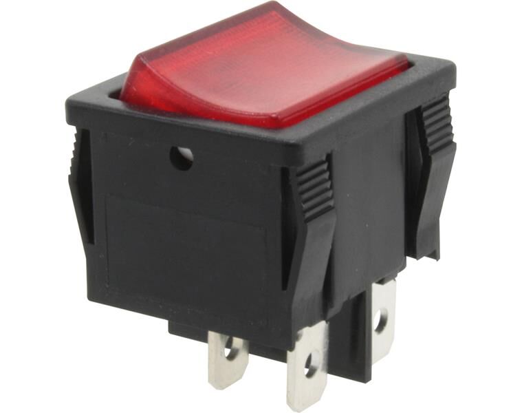 Donau Elektronik Ausschalter, 2-polig, schwarz, rot beleuchted, ON-OFF / KWS70