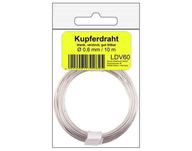 Donau Elektronik Kupferdraht verzinnt Ø 0,6mm in SB / LDV60SB