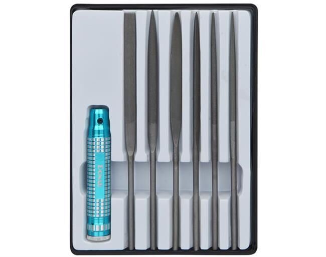 Donau Elektronik Profiline Nadelfeilen Set 7-tlg. mit Metallhalter / M60