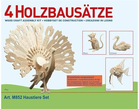 Donau Elektronik Holzbausatz 4 x Haustiere / M852